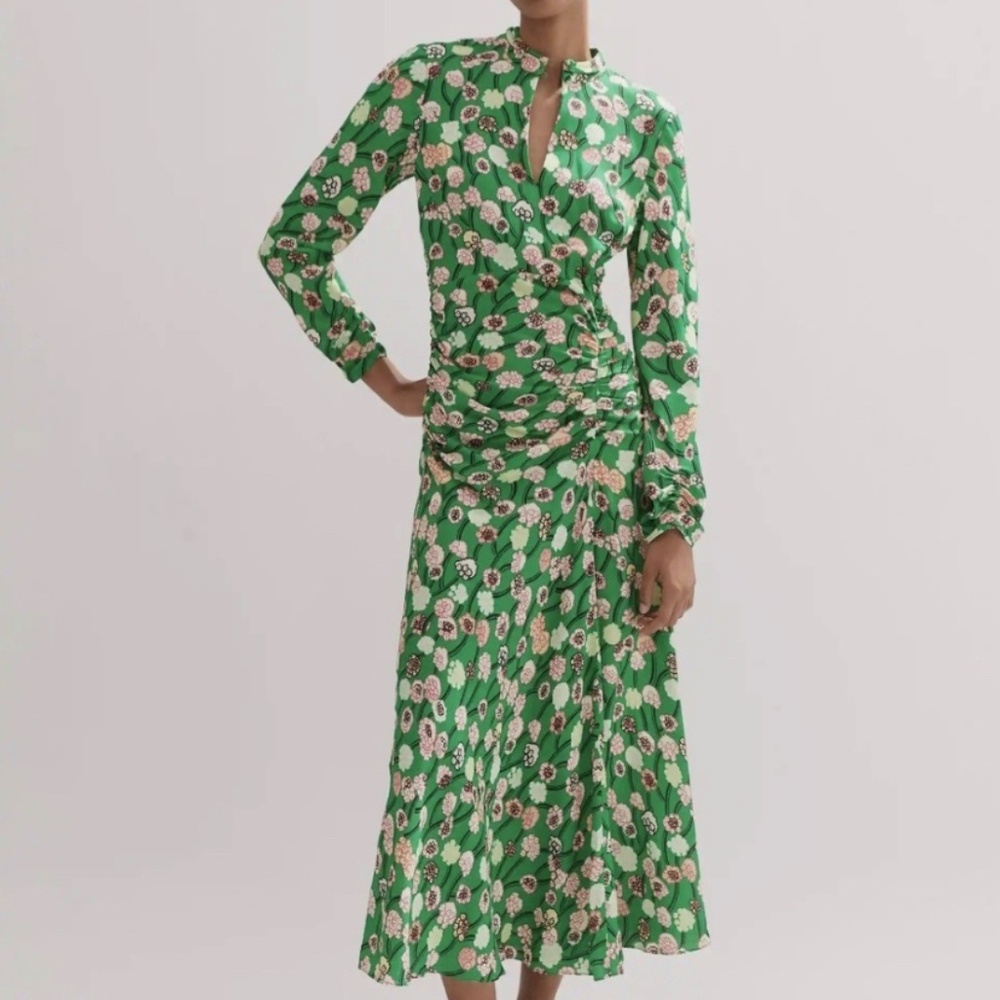 ME+EM Green Floral Midi Dress